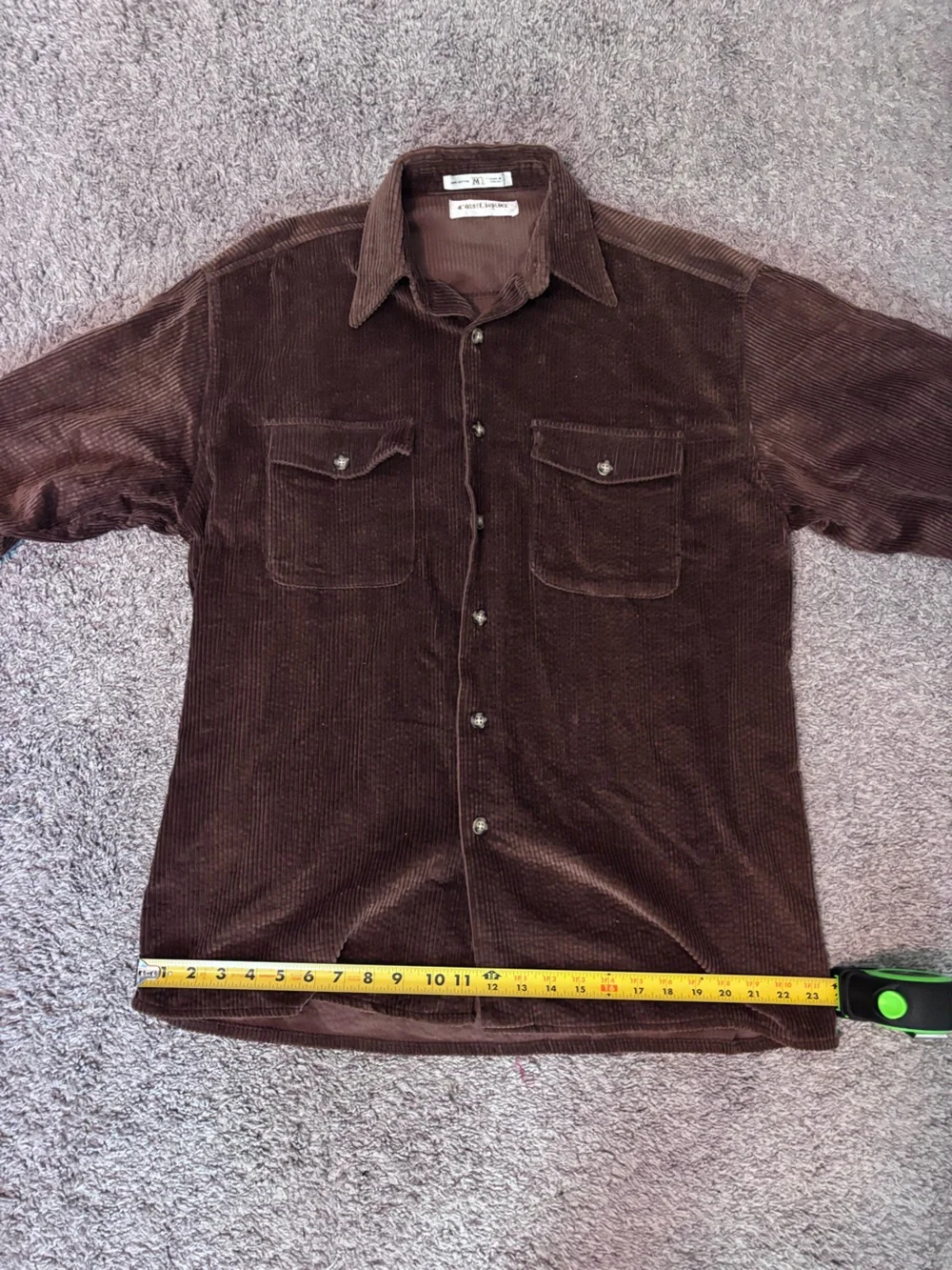 Vintage Rustique Corduroy Button-Up Shirt Jacket in Deep Brown 100% cotton Med